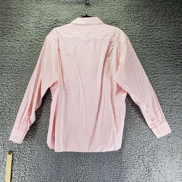 J. Crew Shirt Mens Large Pink Striped Classic Long Sleeve Button Front Cotton - Picture 6 of 7